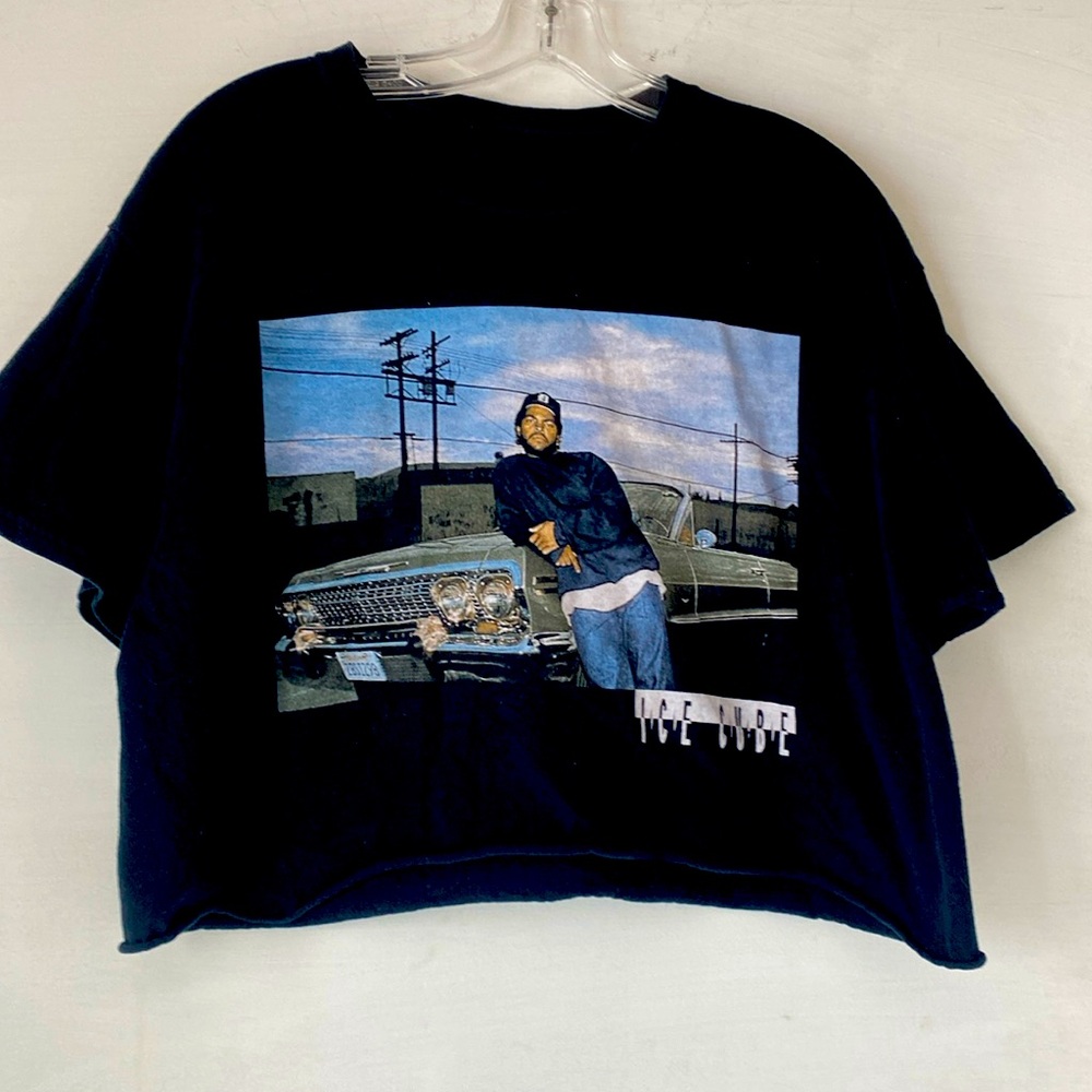 Ice Cube Crop Top Short Sleeve TShirt Size L 100% Cotton